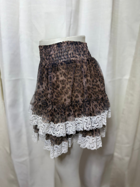 Cheetah Lace Skirt