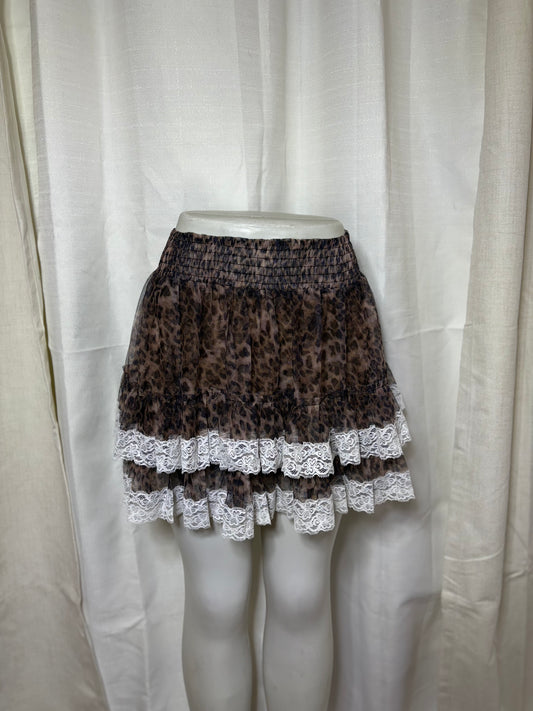 Cheetah Lace Skirt